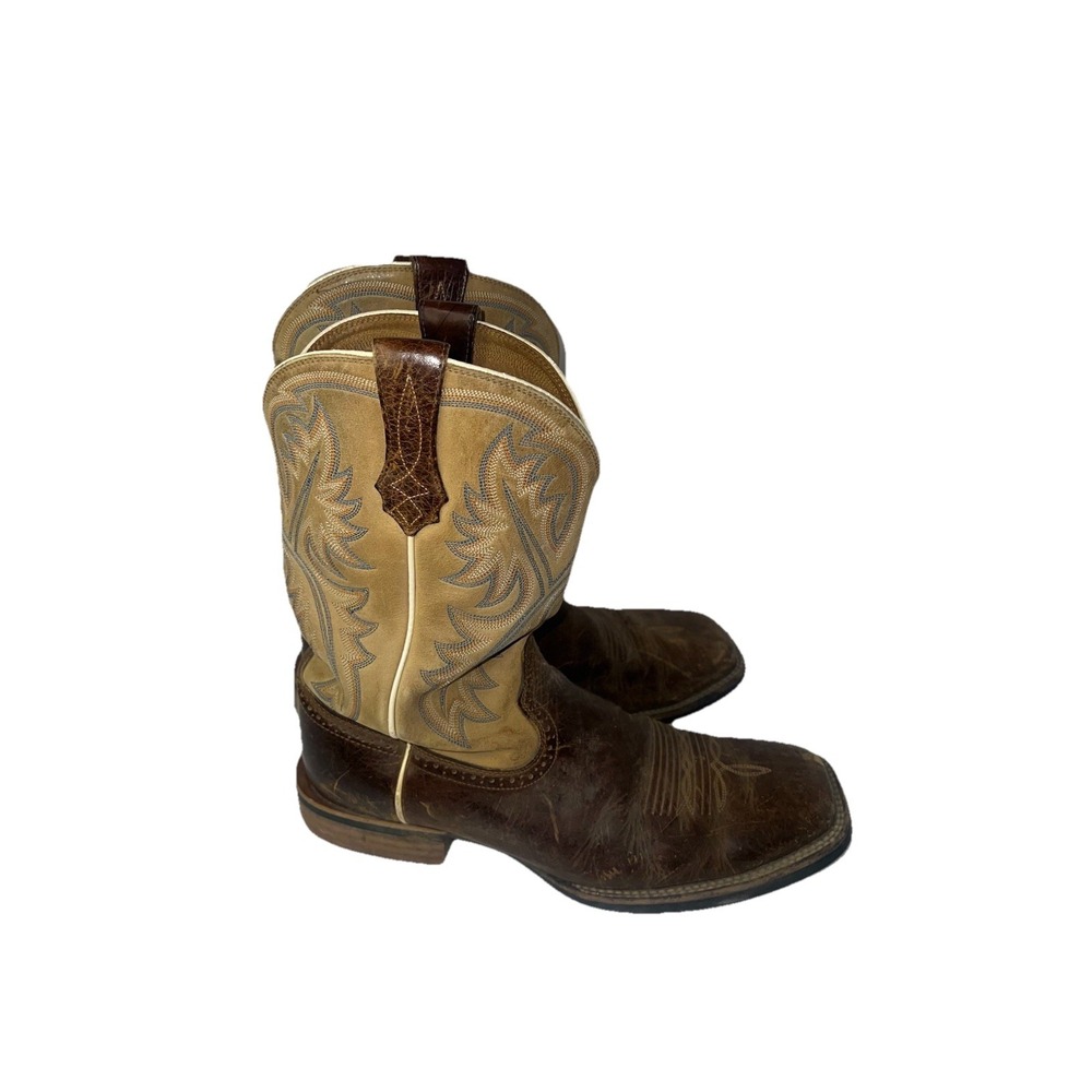 Ariat Sport Quickdraw Western Square Toe Brown Leather Cowboy Boots Men 11 D